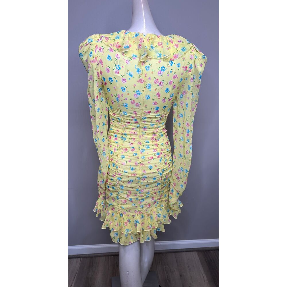ALESSANDRA RICH Violet cutout ruffled floral-print silk-georgette mini dress IT3 - Picture 6 of 12